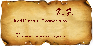 Kránitz Franciska névjegykártya